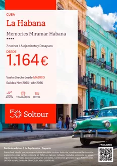 Catálogo Soltour en Lasao | La Habana - Memories Miramar Habana | 2025-09-03T00:00:00.000Z - 2026-04-30T00:00:00.000Z