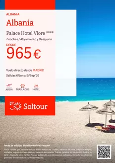 Catálogo Soltour en Lasao | Albania - Palace Hotel Vlore | 2025-11-10T00:00:00.000Z - 2026-09-05T00:00:00.000Z