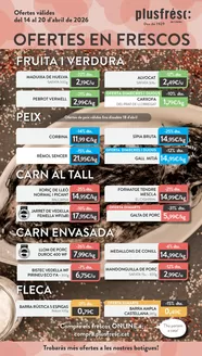Catálogo Plusfresc | Ofertes De Productes Frescos | 2026-04-14T00:00:00.000Z - 2026-04-20T00:00:00.000Z