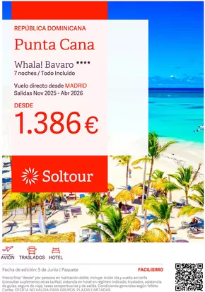 Catálogo Soltour en Lasao | Punta Cana - Whala! Bavaro | 2025-11-01T00:00:00.000Z - 2026-04-30T00:00:00.000Z